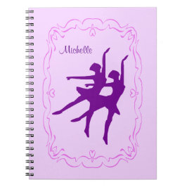紫色のバレリーナのダンス ノートブック