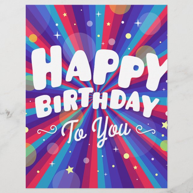 紫色のバーストハッピーバースデー (正面)