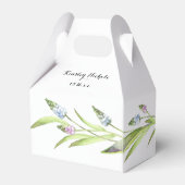 紫色のバードハウスラベンダーの茎ベビーシャワー フェイバーボックス (裏面サイド)