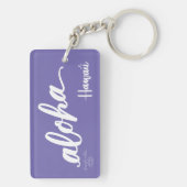 紫色のパイナップルアロハKeychain キーホルダー (裏面)