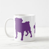 紫色のパグおよび足のマグ コーヒーマグカップ (左)