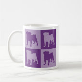 紫色のパグのマグ コーヒーマグカップ (左)