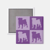 紫色のパグ磁石 マグネット (正面/裏面)