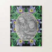 紫色のパスクの花が自分の写真を作成 ジグソーパズル (縦)