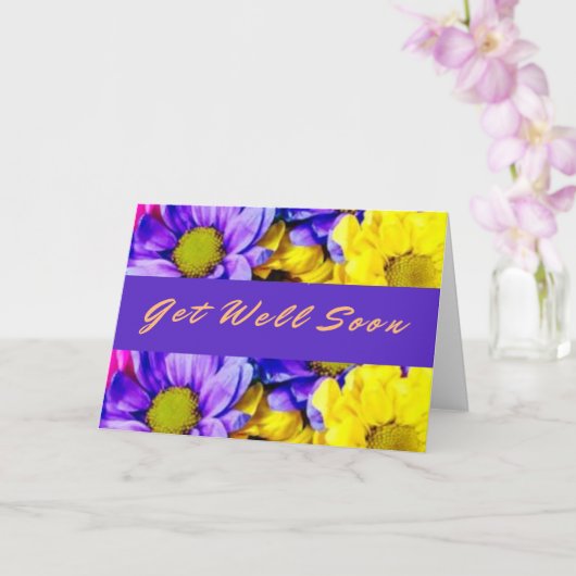 紫色のパステルの花が咲く カード (蘭)