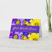 紫色のパステルの花が咲く カード (正面)