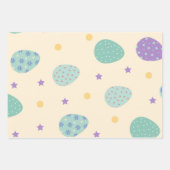 紫色のパステル色のイースターエッグ3セット ラッピングペーパーシート (正面)