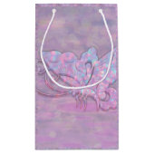 紫色のパステル調のきらびやかな蝶 スモールペーパーバッグ (裏面)