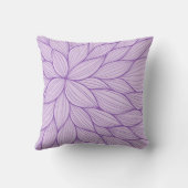 紫色のパステル調の花弁の水彩画の枕 クッション (裏面)