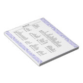 紫色のパターン付き食料品リストのリマインダー ノートパッド (アングル)