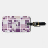 紫色のパターン水の色モノグラム荷物タグ ラゲッジタグ (正面横)