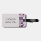 紫色のパターン水の色モノグラム荷物タグ ラゲッジタグ (裏面横)