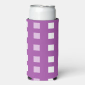 紫色のパターン（の模様が）ある正方形 スリム缶クーラー (Seltzer正面)