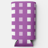 紫色のパターン（の模様が）ある正方形 スリム缶クーラー (正面)
