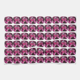 紫色のパターン キッチンタオル