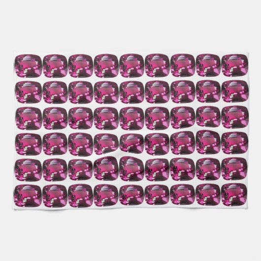 紫色のパターン キッチンタオル (横)