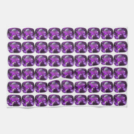 紫色のパターン キッチンタオル