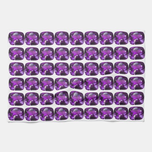 紫色のパターン キッチンタオル (横)