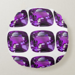 紫色のパターン ラウンドクッション