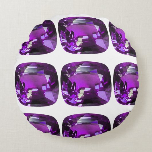 紫色のパターン ラウンドクッション (正面)