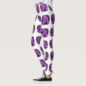 紫色のパターン レギンス (左)