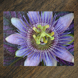 紫色のパッションフラワー写真植物学 ジグソーパズル