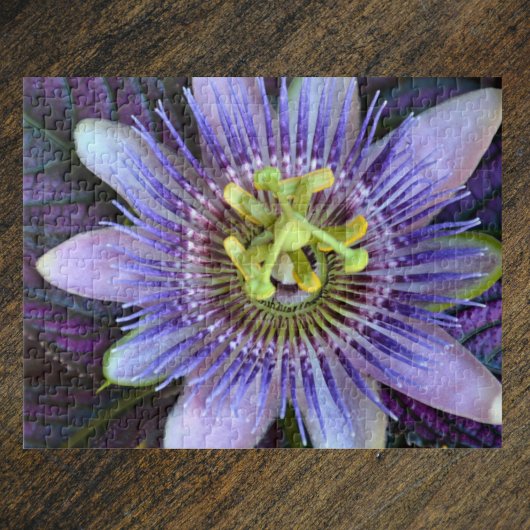 紫色のパッションフラワー写真植物学 ジグソーパズル