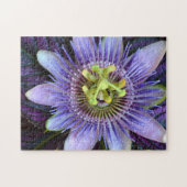 紫色のパッションフラワー写真植物学 ジグソーパズル (横)
