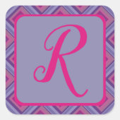 紫色のパッションラベンダーダイヤモンドパタガーリーーン スクエアシール (正面)