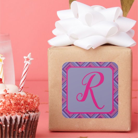 紫色のパッションラベンダーダイヤモンドパタガーリーーン スクエアシール (パーティー)