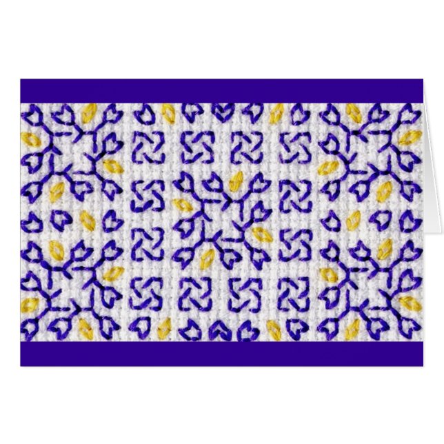 紫色のパッチワークカード1 (正面横)