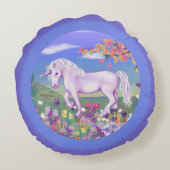 紫色のパラダイスアクセント枕 ラウンドクッション (裏面)