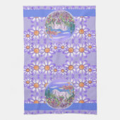 紫色のパラダイスキッチンタオル キッチンタオル (縦)