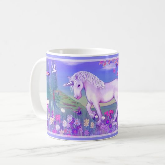 紫色のパラダイスコーヒーマグ コーヒーマグカップ (正面左)