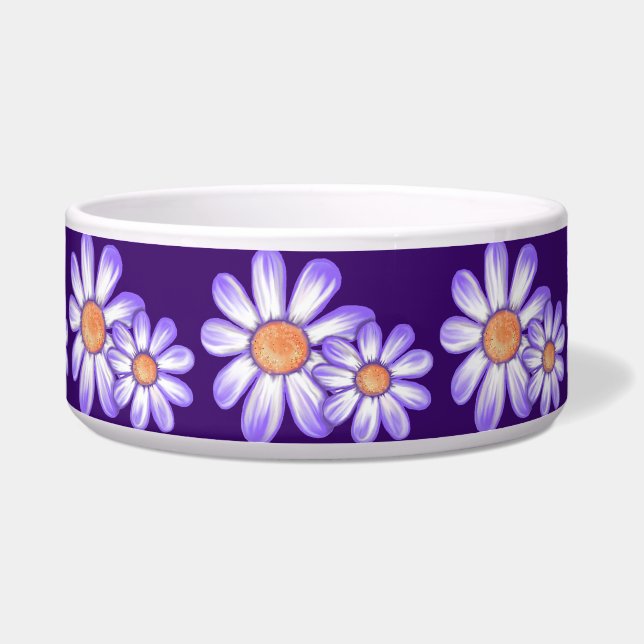 紫色のパラダイスデイジー/蝶 ボウル (正面)
