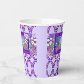 紫色のパラダイスナプキンス 紙コップ (左)