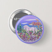 紫色のパラダイスボタン 缶バッジ (正面&裏面)