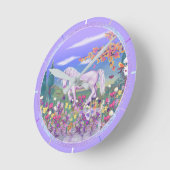 紫色のパラダイスラウンドクロック ラウンド壁時計 (傾斜)