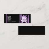 紫色のパンクのスカルのプロフィールカード スキニー名刺 (正面/裏面)