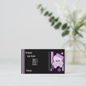 紫色のパンクのスカルの名刺 名刺 (スタンド正面)