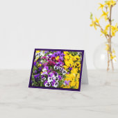 紫色のパンジーのカラフルの花Notecard カード (黄色い花)