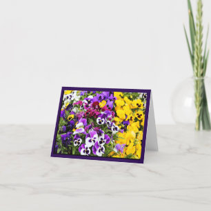紫色のパンジーのカラフルの花Notecard カード