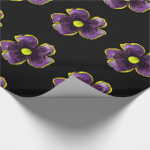 紫色のパンジーの包装紙 ラッピングペーパー (角)