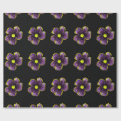 紫色のパンジーの包装紙 ラッピングペーパー (フラット)