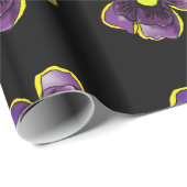 紫色のパンジーの包装紙 ラッピングペーパー (ロールコーナー)