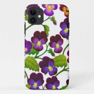 紫色のパンジーの庭によってはiPhone 5の箱が開花します iPhone 11 ケース
