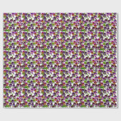 紫色のパンジーの庭の花の包装紙 ラッピングペーパー (フラット)