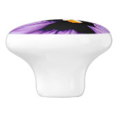 紫色のパンジーの引出しのノブ セラミックノブ (側面)