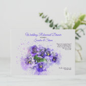 紫色のパンジーの招待状 招待状 (スタンド正面)