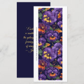 紫色のパンジーの色彩の鮮やかブックマークを作成する (正面/裏面)